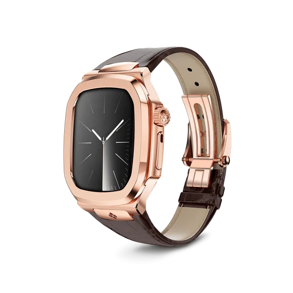 Корпус для Apple Watch ROYAL45 -  Rose Gold Brown Leather