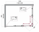 Душевой уголок BelBagno UNO-195-AH-2-120/80-C-Cr 120x80 профиль Хром стекло прозрачное