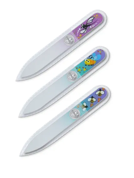Пилки для ногтей BOHEMIA Czech Glass Nail Files набор 90мм 3шт с ручной росписью
