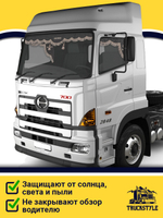 Ламбрекен с косынками стеганые Hino (экокожа, черный, бежевая бахрома "закрутка")