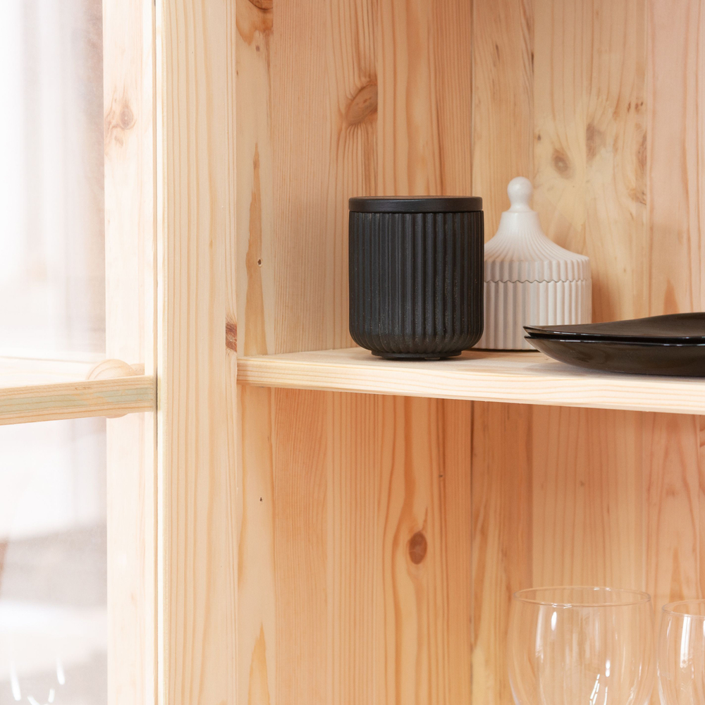 Шкаф Лена 4-дверный из сосны, с полками (верхняя часть буфета Лена), в натуральной отделке