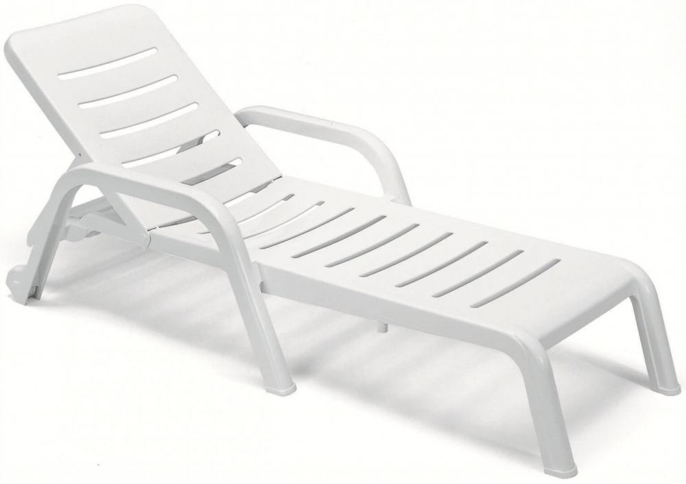 Шезлонг-лежак пластиковый SCAB GIARDINO Casablanca, белый