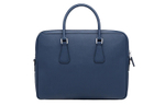 PRADA Saffiano Leather Briefcase Men"s Blue