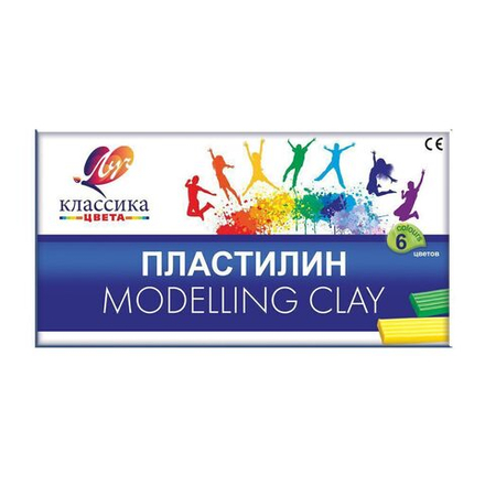 Пластилин 6цв 120гр. Классика, со стеком, карт.упак.