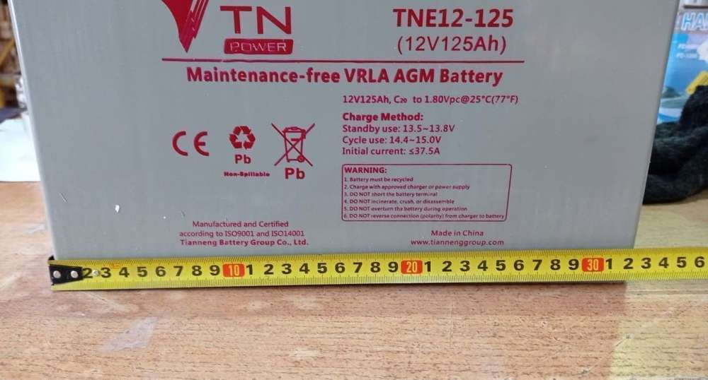 Аккумулятор для штабелёров CDD15R-E/CDD10R-E/CDD12R-E/IWS/WS/CTD/DYC 12 В/125 Ач гелевый (Gel battery)