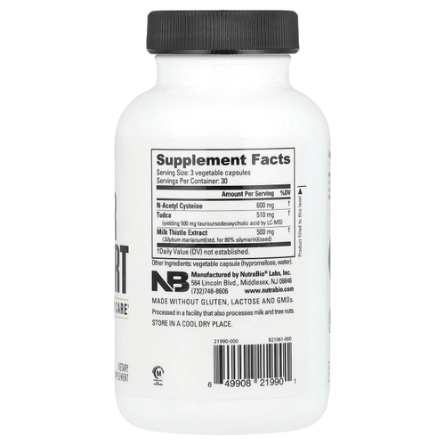 NutraBio, Поддержка печени`` 90 капсул