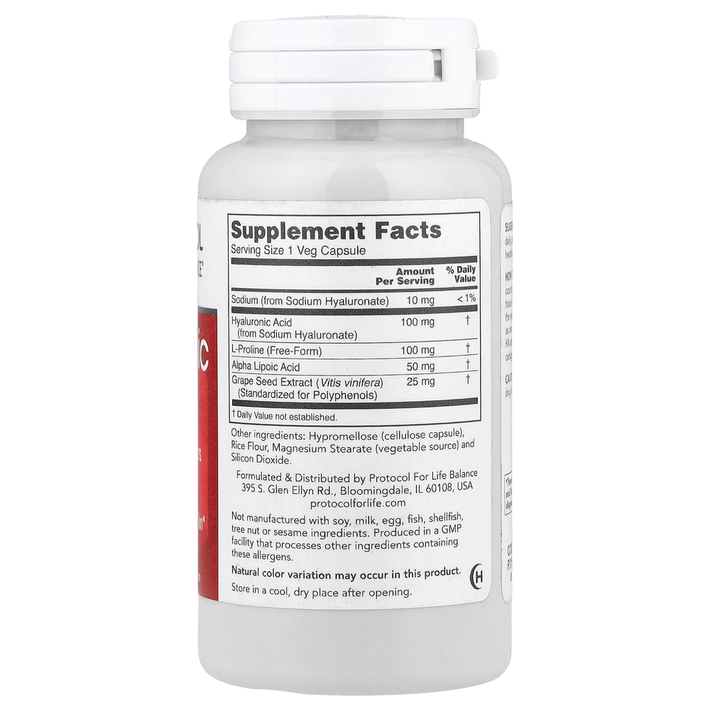 Protocol for Life Balance, гиалуроновая кислота, 60 растительных капсул