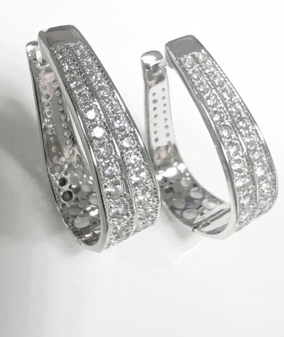 Серьги ювелирные Эстерелла, серебро 925* с фианитами и родированием/Ф