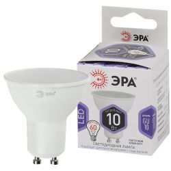 Лампа светодиодная ЭРА STD LED MR16-10W-860-GU10 10Вт софит холодный дневной свет GU10 | Лампы cветодиодные Точечные (Софиты) (MR, PAR)