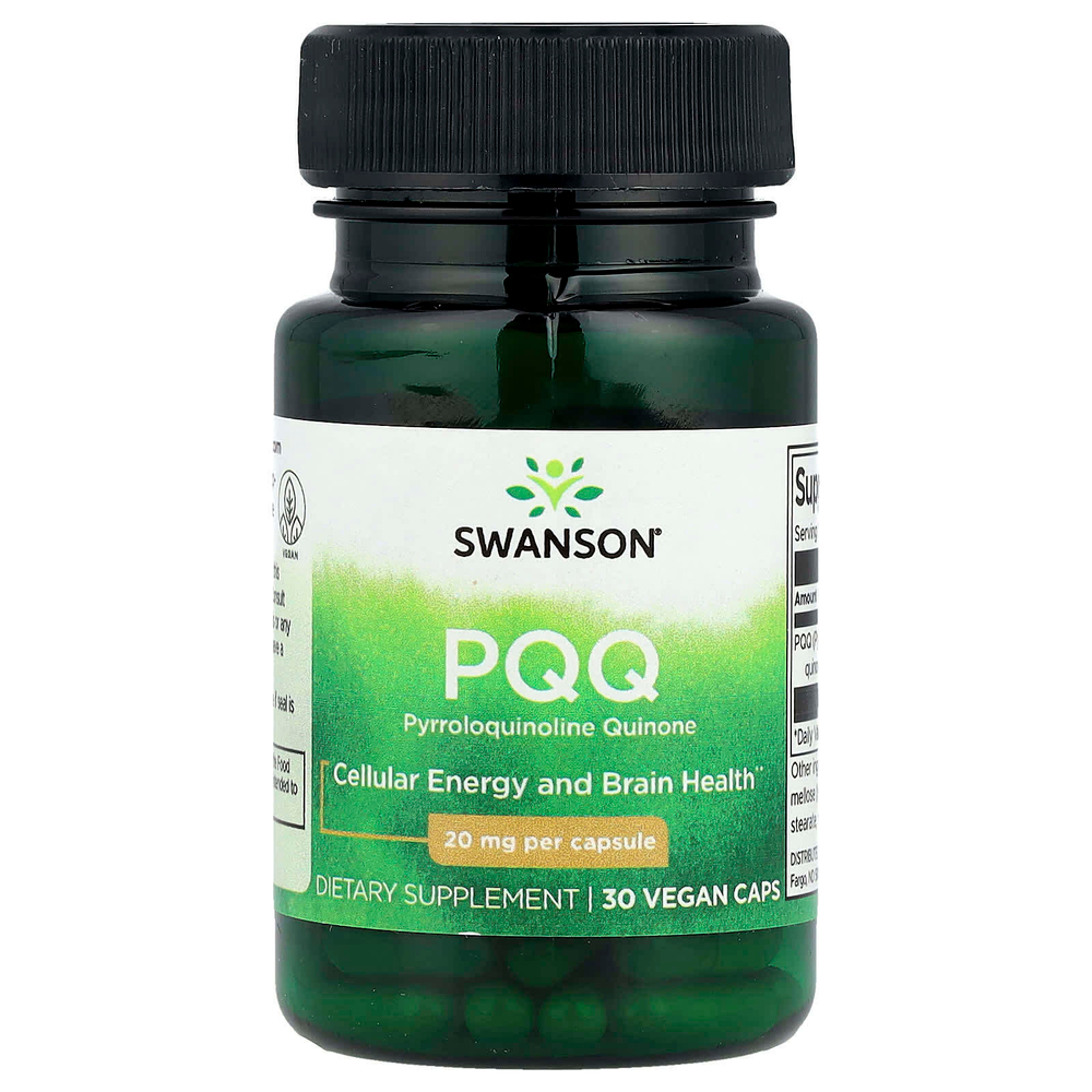 Swanson, PQQ, 20 мг, 30 растительных капсул