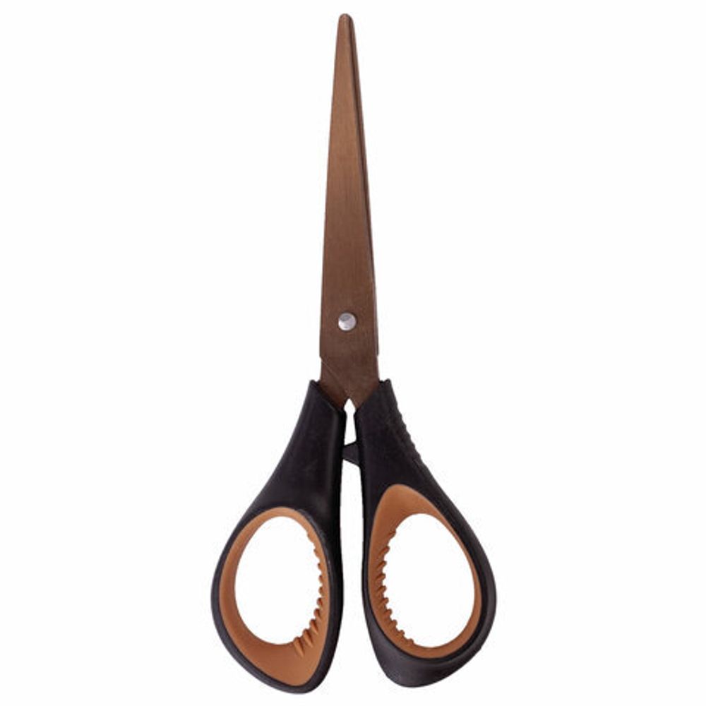 Ножницы BRAUBERG "Heavy Duty", 165 мм, суперпрочные, титановое покрытие, 2-х сторонняя заточка, 236789