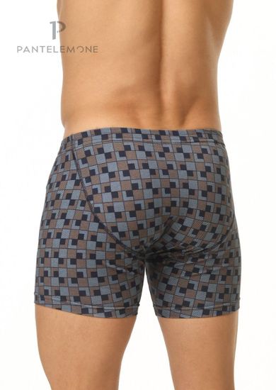 Трусы мужские боксеры удлинённые Pantelemone PMHL-1361, клетка синяя