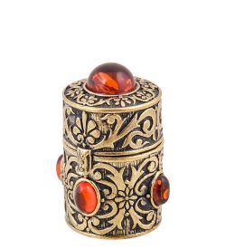 Народные промыслы AM-3786 Шкатулка для наперстков (латунь, янтарь)