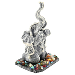 Сувенир из змеевика и мрамолита "Слон с четками " 100*80*160мм.