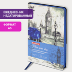 Ежедневник недатированный А5 (138х213 мм) BRAUBERG VISTA под кожу гибкий 136 л. "London" (2 штуки в упаковке)