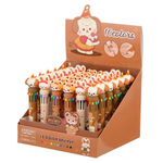 Ручка шариковая, автоматическая, 10в1, Basir, серия "HAPPY DAY", 10-ти цветная, с резиновой фигуркой, 36 шт