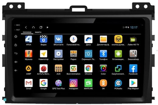 Магнитола для Toyota Land Cruiser Prado 120, Lexus GX470 (экран климата внизу) - Parafar PF456XHD на Android 13, 8-ядер, 4Гб+64Гб, CarPlay, 4G SIM-слот