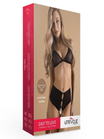 Трусики с доступом и каплевидными вырезами Le Frivole черные 42-44