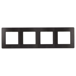Рамка для розеток и выключателей ЭРА Серия 12 12-5104-05 на 4 поста, Сатин, антрацит