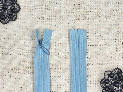 Молния потайная, L 50 см, голубой