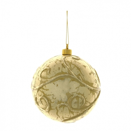 GAEM Украшение новогоднее Шар "Вензель золотистый", D10 см