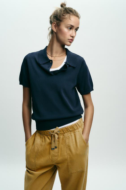 ZARA БРЮКИ-ДЖОГГЕРЫ С ЗАСТЕЖКОЙ НА КНОПКУ СНИЗУ, ГОРЧИЧНЫЙ