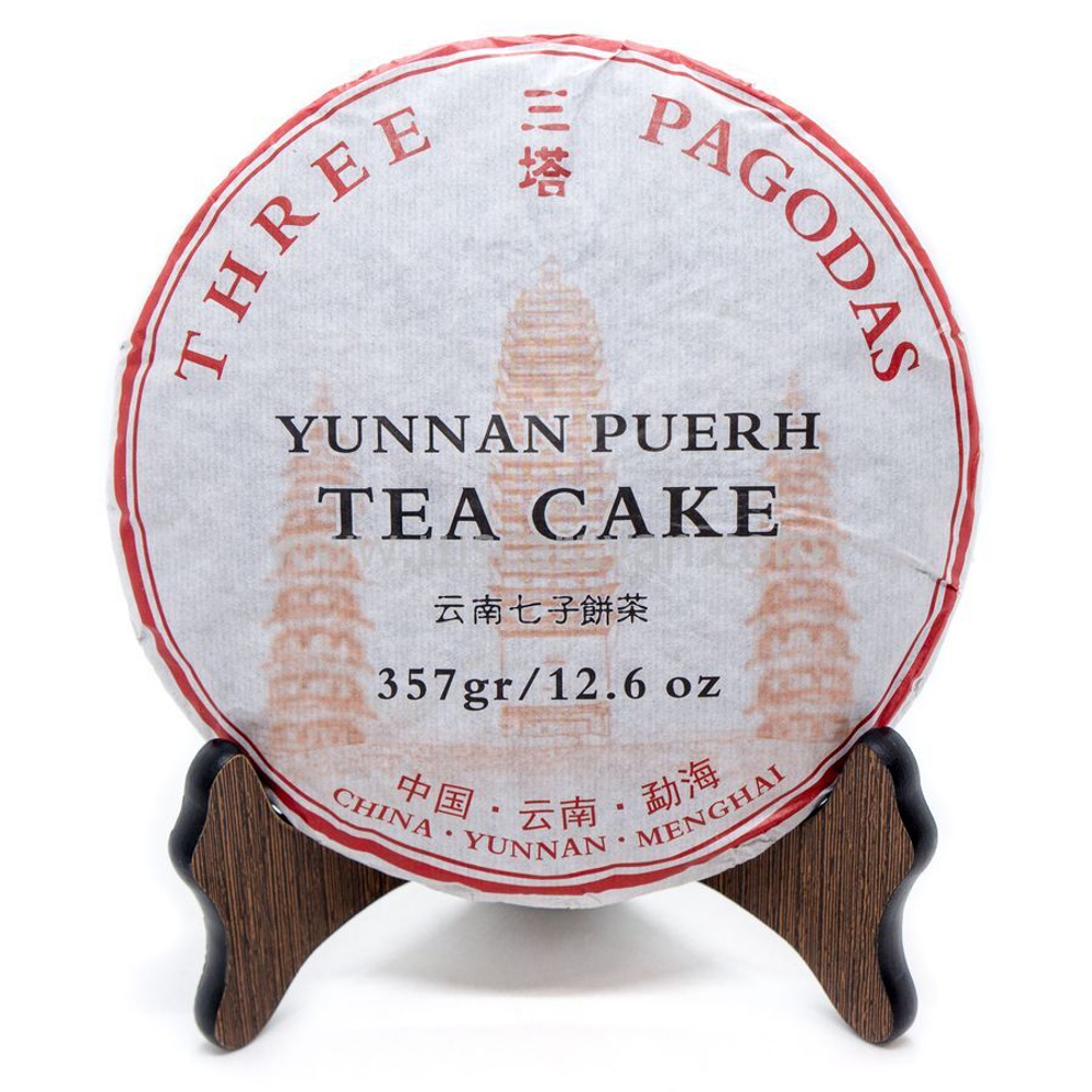 0372/2023 Чай прессованный черный Пуэр Шу "Саньта" ци цзы бин 357гр