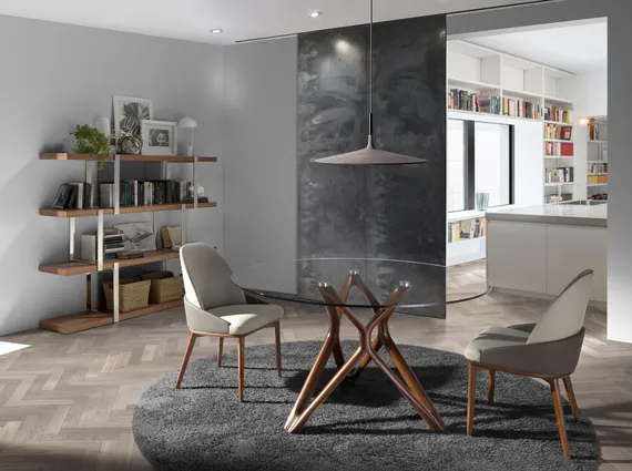 Круглый обеденный стол 1108/DT802 Ø130 из закаленного стекла