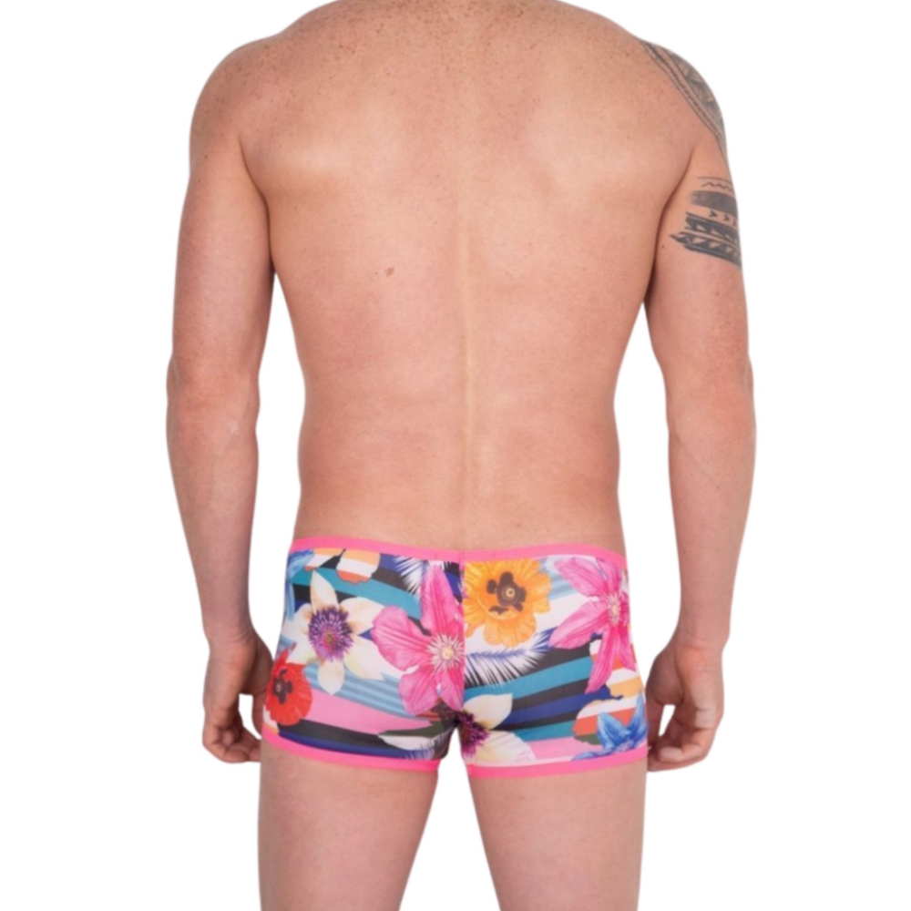 Мужские трусы боксеры розовые с разноцветным принтом Cosmos Colors FR30_PBW