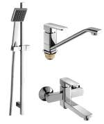 12037  Душевой комплект (3 в 1) ХРОМ "GANZER"