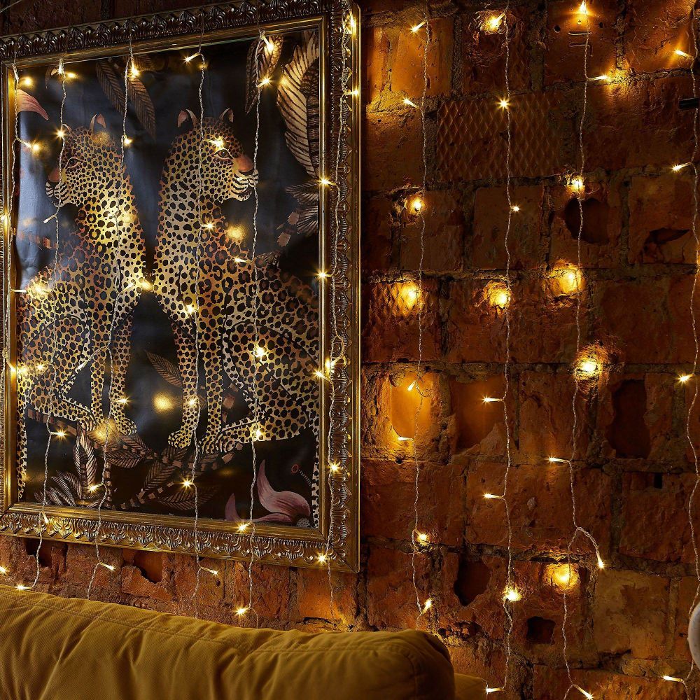 ULD-C3020-264-TTK WARM WHITE IP44 Занавес светодиодный с эффектом мерцания. 3х2м. 264 светодиода. Теплый белый свет. Провод прозрачный. TM Uniel