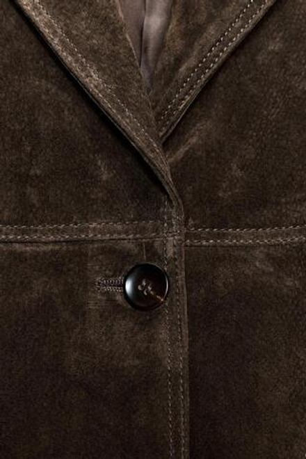 ZARA ПАЛЬТО ИЗ 100% ЗАМШИ — ZW COLLECTION LIMITED EDITION, ТЕМНО-КОРИЧНЕВЫЙ