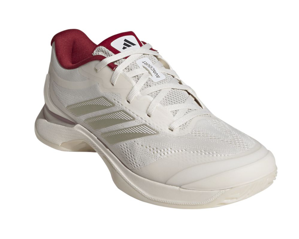 Женские теннисные кроссовки Adidas Avacourt 3 - chalk white/ice gold/team victory red