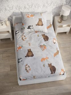 Наволочка комплект 2шт бязь Сказка "Зверята" 40х40 см на молнии