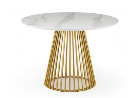 Керамический стол Woodville Нэнси 110 patagonoa bianco repose, золото