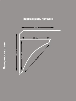 Плинтус потолочный для ПВХ панелей (1м - 2шт и 1,3м - 2шт) Белый (К-7)