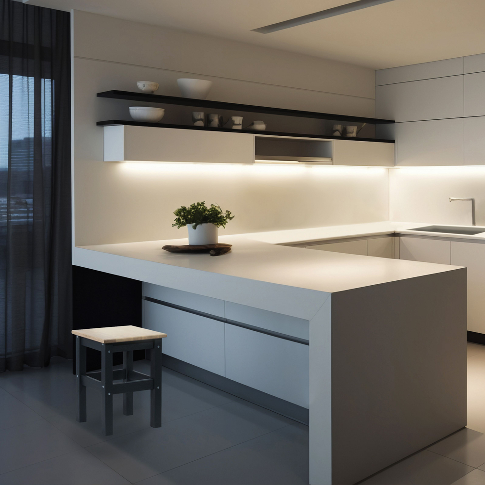 Табурет для кухни, 33х33х45, Одвар, деревянный, для кухни, сосна, серый, IKEA