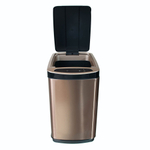 Ведро для мусора сенсорное, прямоугольное, узкое, внутр ведро, Foodatlas JAH-5311, 20 л (золотой)