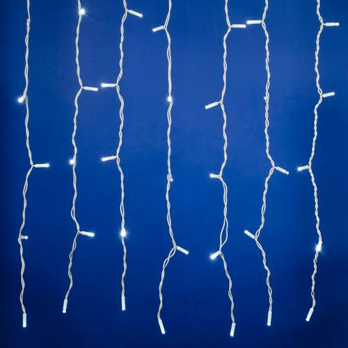 ULD-C1515-160/SWK WHITE IP67 Занавес светодиодный со статическим свечением, 1,5х1,5м. Соединяемый. 160 светодиодов. Белый свет. Провод белый. TM Uniel