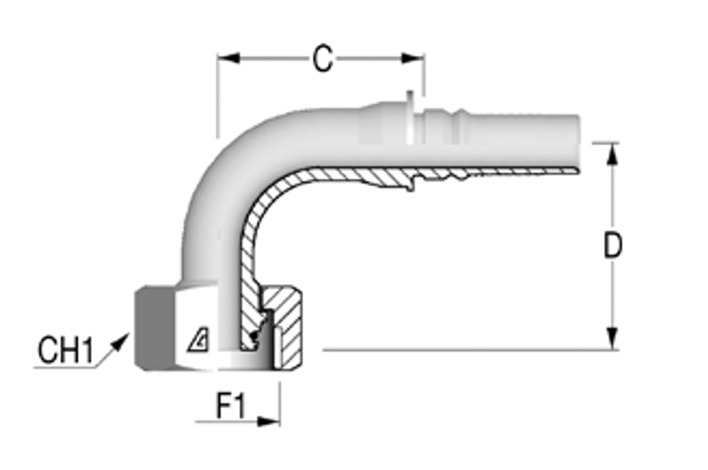 Фитинг DN 32 DKO-S (Г) 52x2 38 (90) Interlock