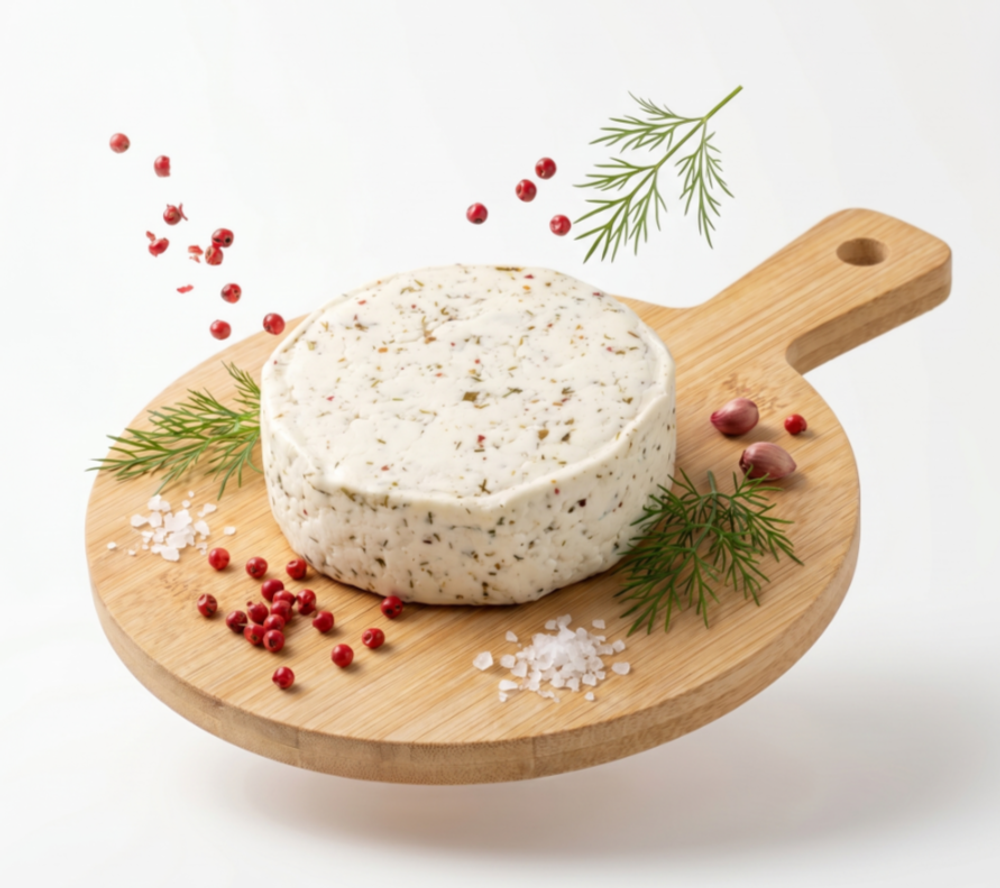 Сыр домашний с розовым перцем и укропом 15%, КФХ Золотова