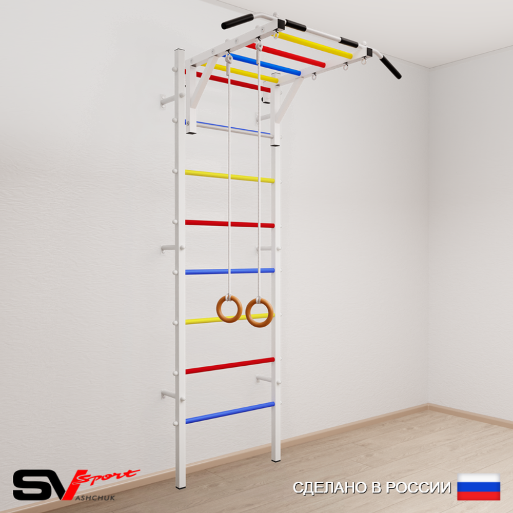 Шведская стенка Sv Sport усиленная 630 (Турник рукоход/Кольца)