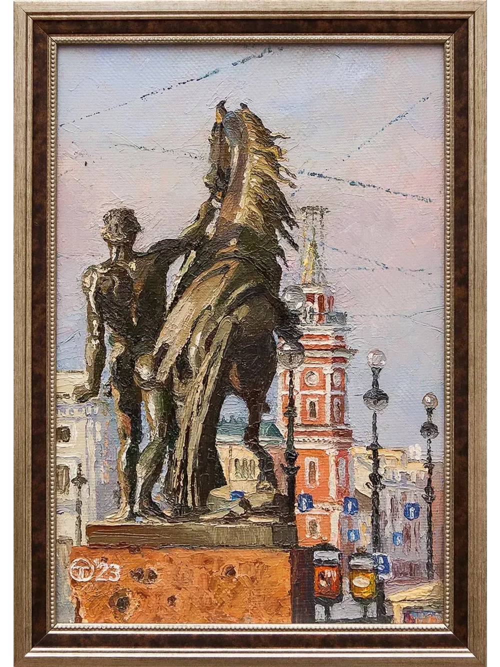 Картина маслом "Утро на Невском" Опритова