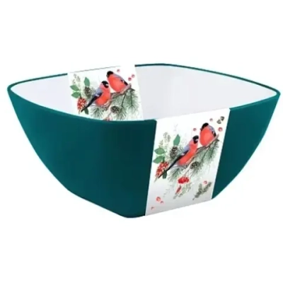 Салатник пластиковый 0,7л «Снегири»
