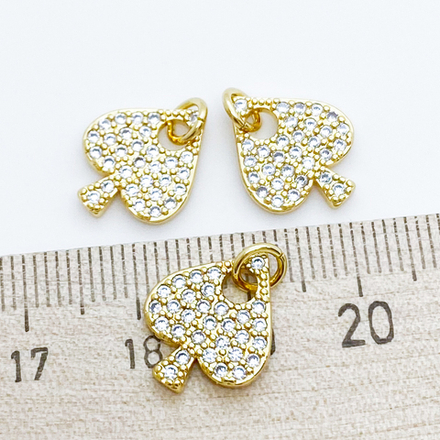 Подвеска Пика, позолота, фианиты, размер 16*12 мм, цена за 1 шт