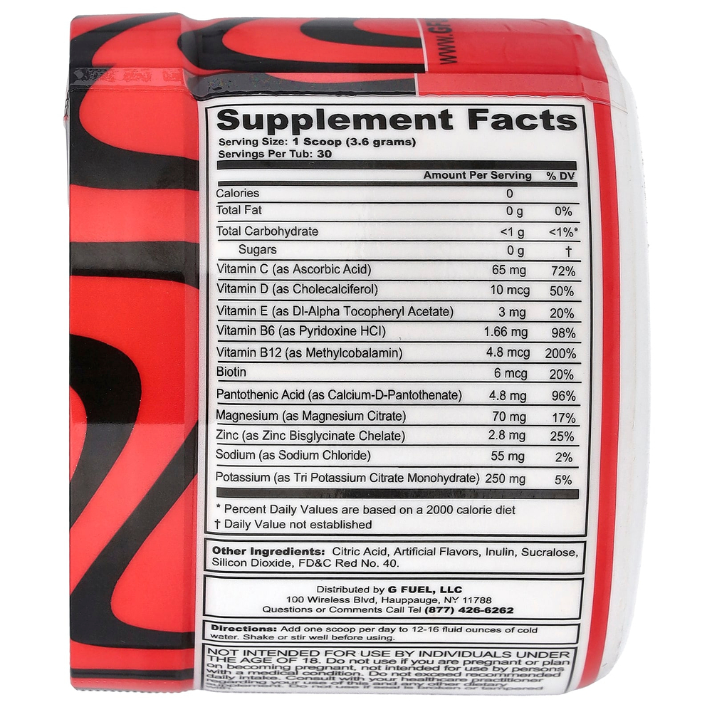 G FUEL, Supreme Hydration, PewDiePie®, брусника, 108 г (3,8 унции)