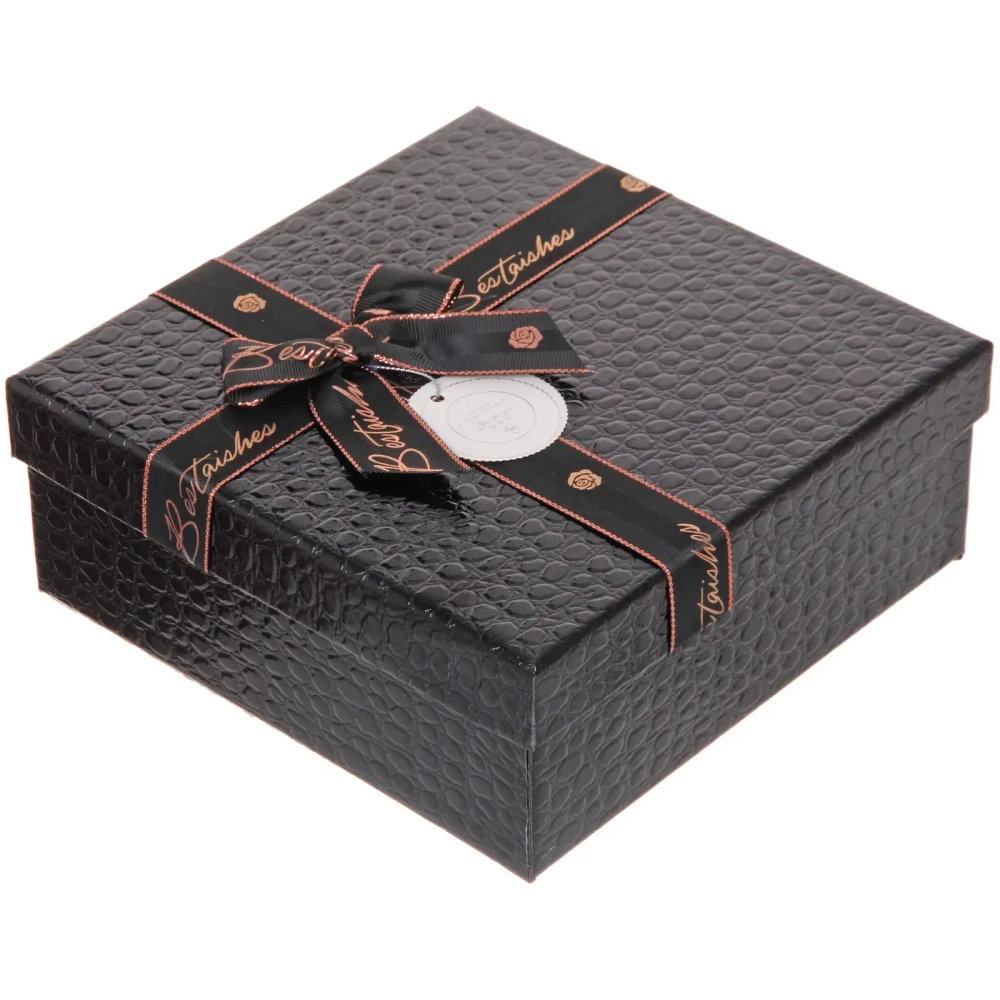 Коробка подарочная «Текстура» 21*21*8,5 см, черный