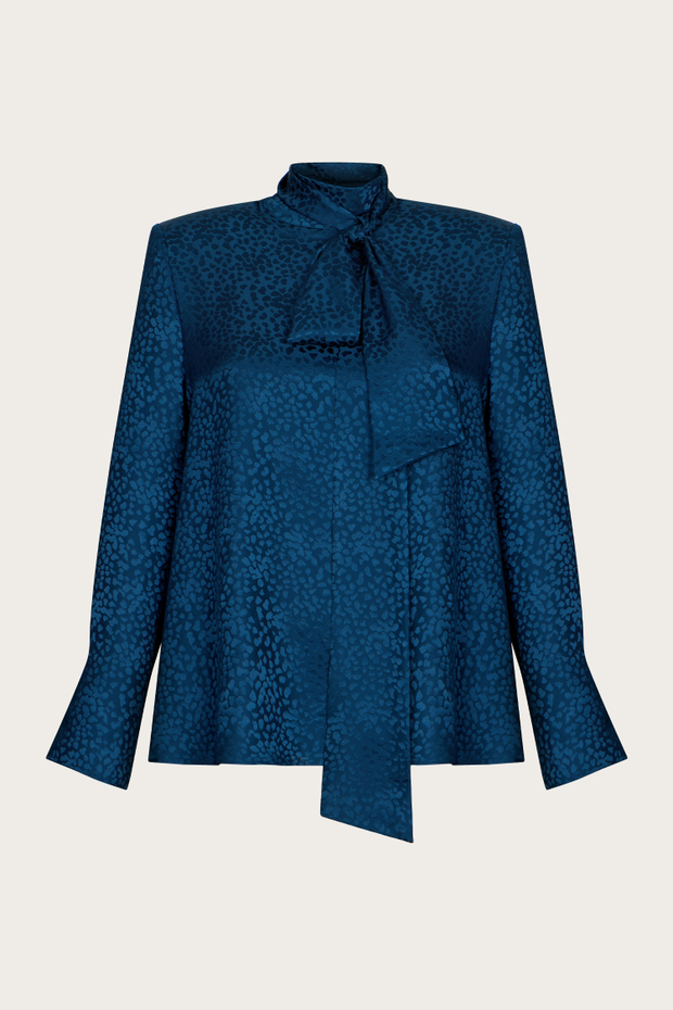Блуза из жаккардового шелка с принтом
