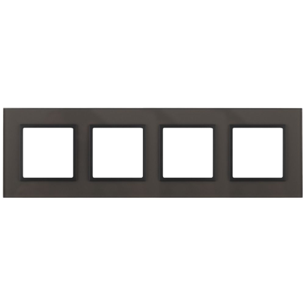 14-5104-32 ЭРА Рамка на 4 поста, стекло, Эра Elegance, серый+антр | Elegance Серый + Антрацит