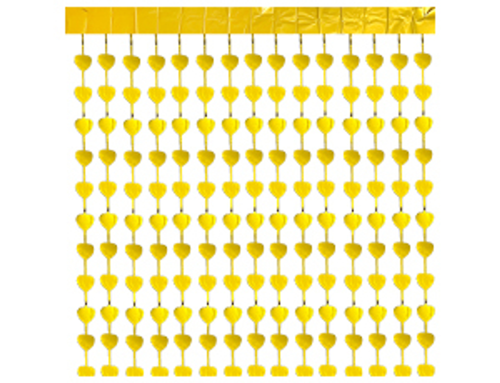Занавес фольг золотой Сердца 1х2м